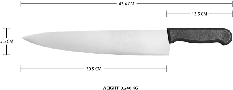 Kitchen Master 12 Inch Stainless Steel Professional Chef Knife (Black) - Image 2